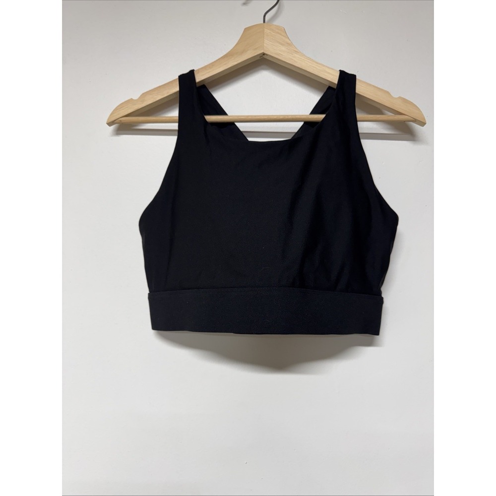 Fabletics Sports Bra Size L Racer Back Athletic Sports Run Walk Black